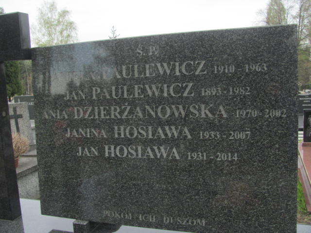 Janina HOSIAWA 1933 Olkusz - Grobonet - Wyszukiwarka osób pochowanych