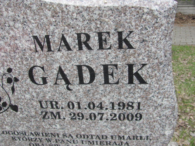 Marek GĄDEK 1981 Olkusz - Grobonet - Wyszukiwarka osób pochowanych