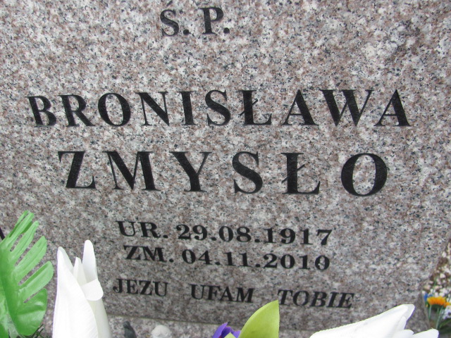 Bronisława ZMYSŁO 1917 Olkusz - Grobonet - Wyszukiwarka osób pochowanych